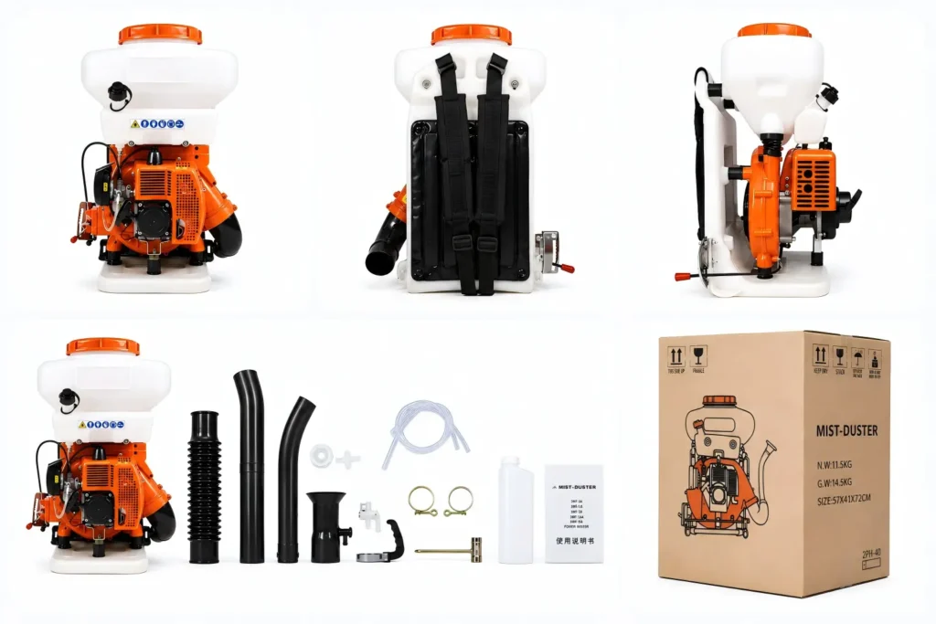 FEVIDA 3WF-2.6B backpack mist duster accessories kit with pipes, nozzles and packing set