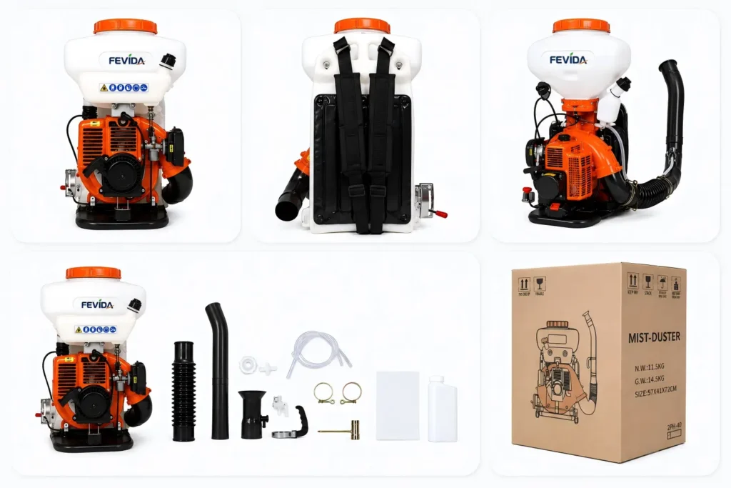 FEVIDA 3WF-3D backpack mist duster accessories kit with pipes, nozzles and packing set