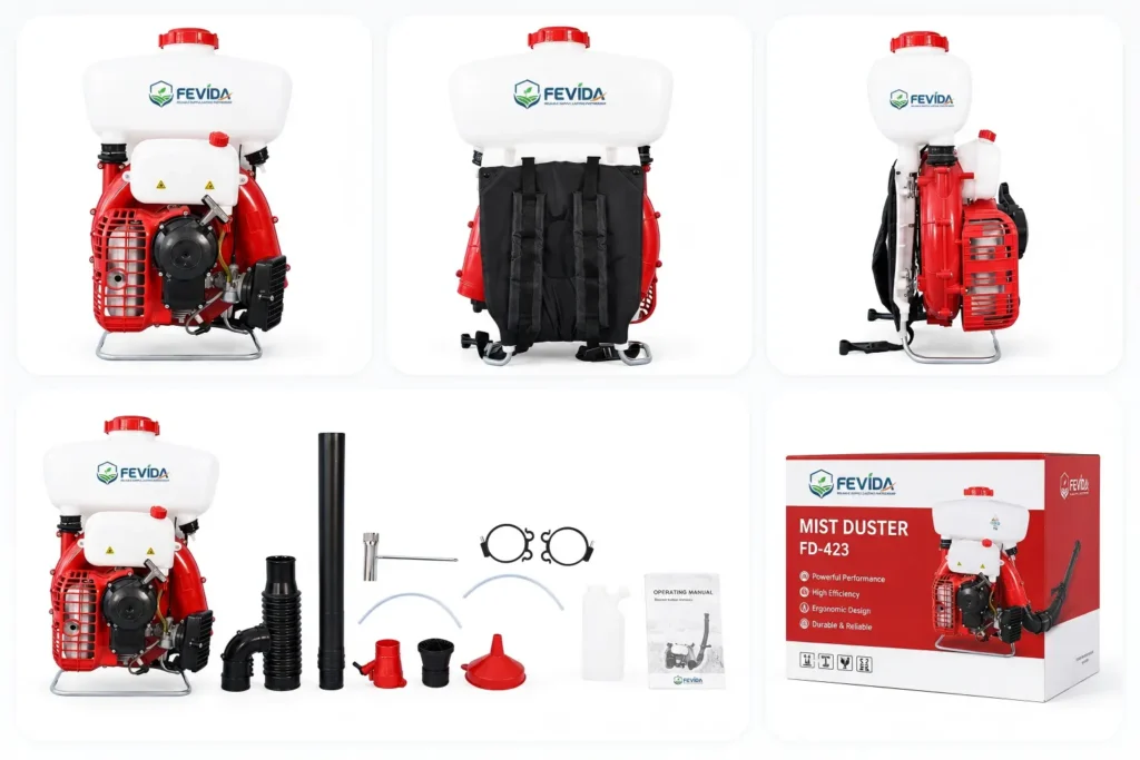 FEVIDA 3WF-423 backpack mist duster accessories kit with pipes, nozzles and packing set