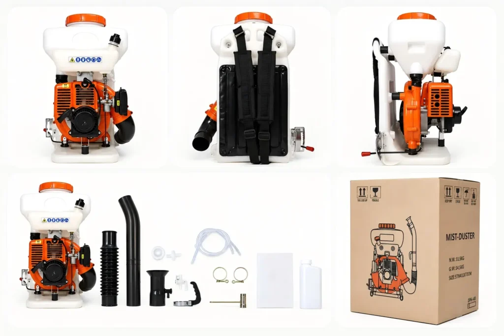 FEVIDA 3WF18-3 backpack mist duster accessories kit with pipes, nozzles and packing set