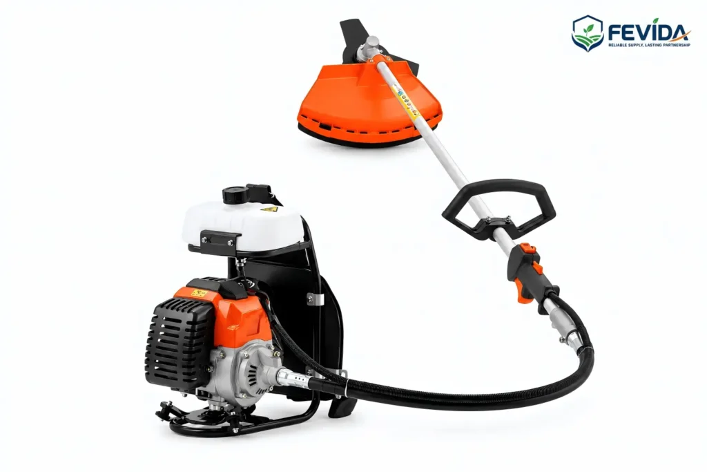 FEVIDA BG330 BG430 and BG520A backpack brush cutters for farm grass cutting and weed clearing