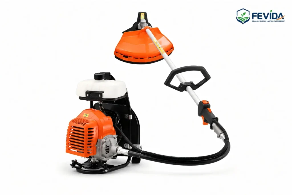FEVIDA BG330H BG430H and BG520H backpack brush cutters for grass trimming and outdoor maintenance
