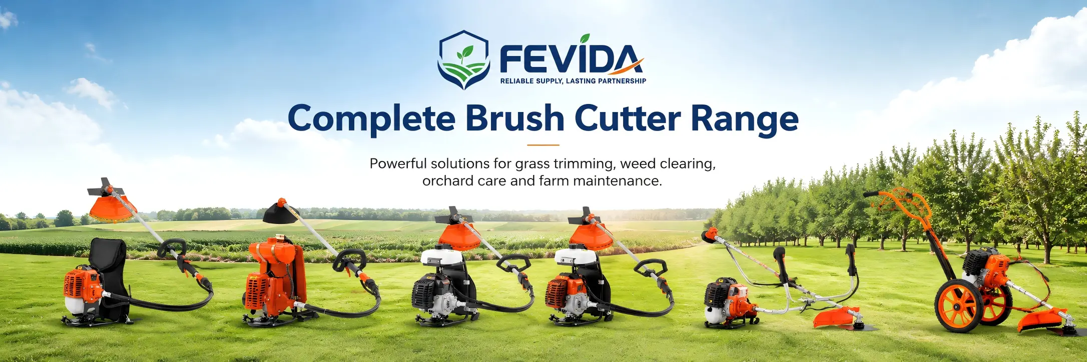 FEVIDA brush cutters and grass trimmers for weed cutting, grass trimming and landscaping work