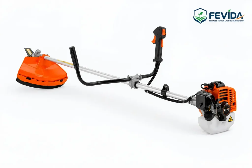 FEVIDA CG260 side-mounted brush cutter for weed cutting and grass trimming