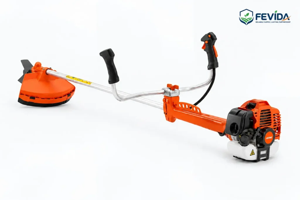 FEVIDA CG430HST and CG520HST side-mounted brush cutters for heavy grass cutting and outdoor maintenance