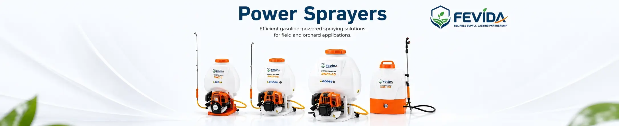 FEVIDA power sprayers for agricultural spraying, orchard care and garden applications
